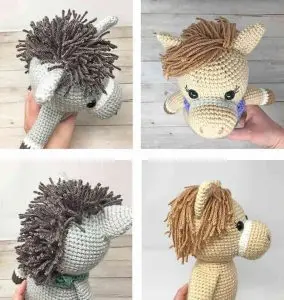 crochet horse and donkeys