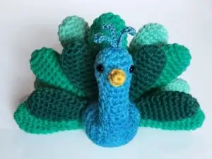 mini crochet peacock